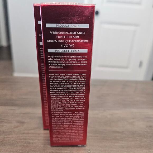 FV Ivory Red Ginseng Bird's Nest Polypeptide Liquid Foundation Makeup 2 Pack - Picture 5 of 6